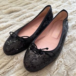 Women’s Black Sequins Ballerina Shoes